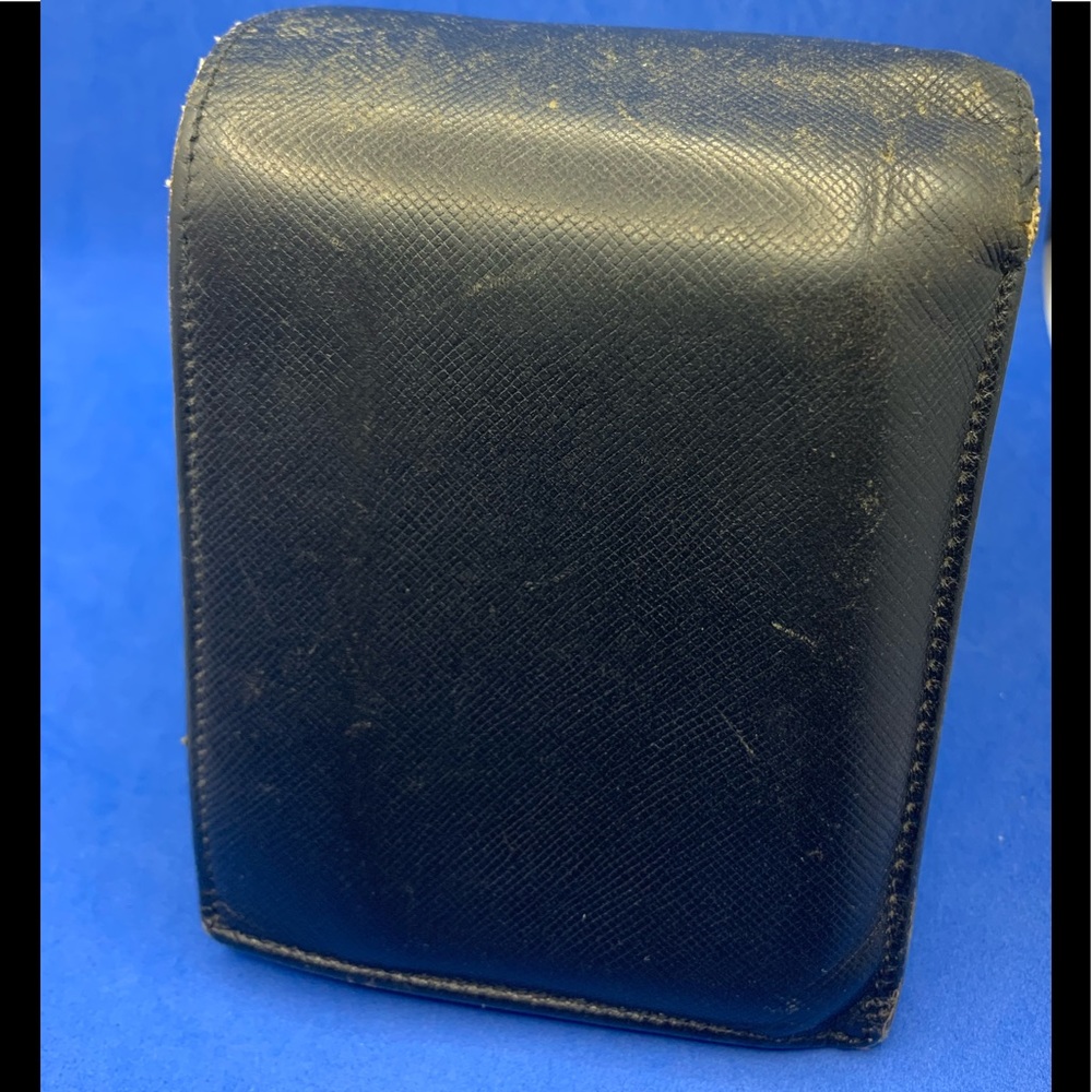 🔥 Vintage Burberry black leather Wallet haymarket checkered interior Rare - Picture 4 of 14